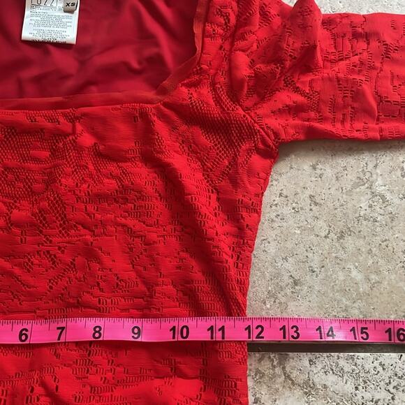 Fuzzi Tattoo Lace Fitted Square Neck Bodycon Dress - Picture 14 of 16